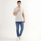 Men's Collared Half Sleeves T-Shirt, Melange Light Grey, small image number null