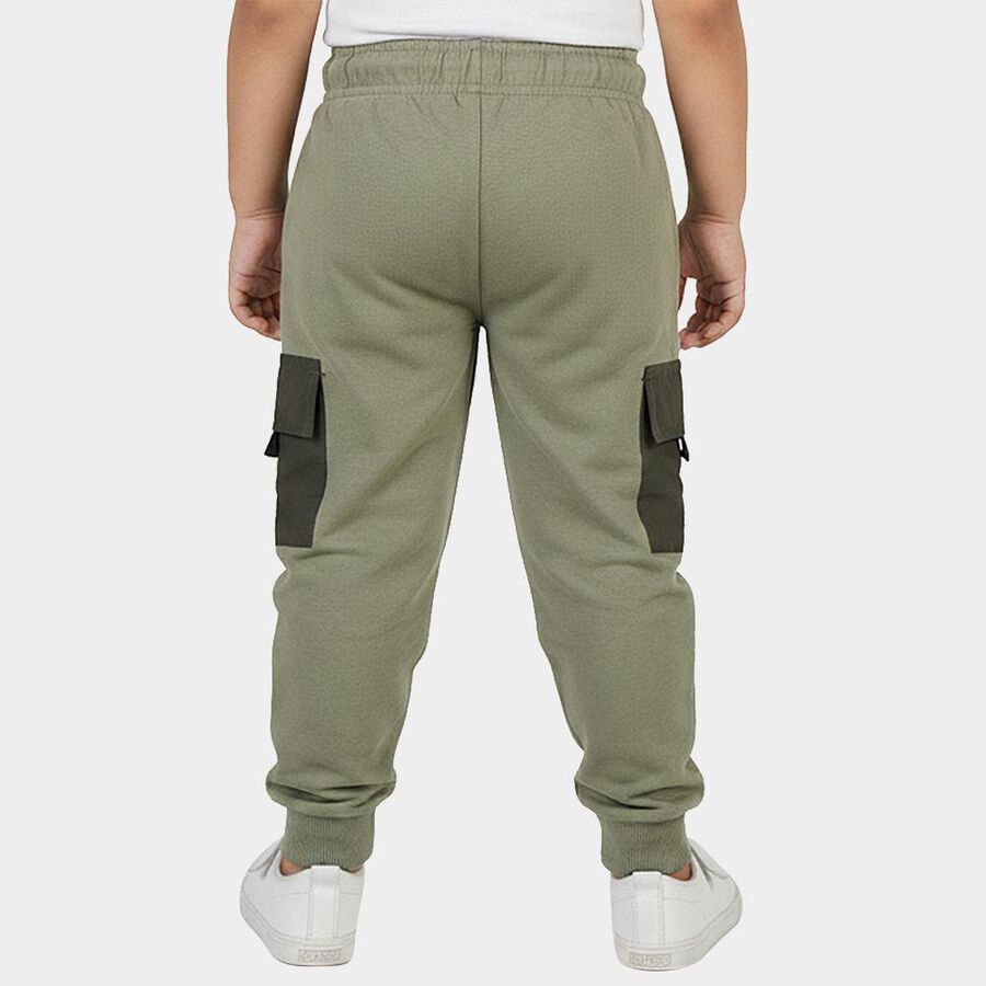 Boys' Olive Regular-Fit Panelled Cargo Pyjama, Olive, large