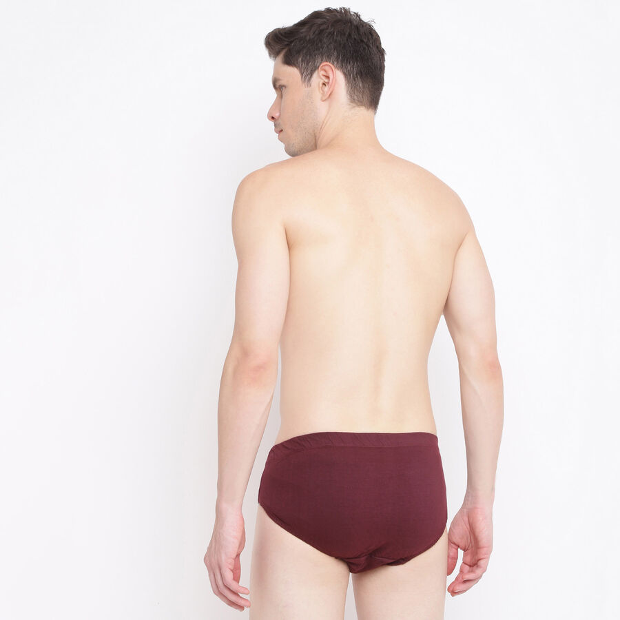 Solid V-Cut Brief, Wine, large image number null