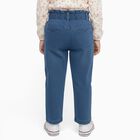 Girls Muted Denim Blue Regular Fit Embroidered Jeans, मध्यम नीला, small