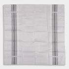 Men's White Striped Handkerchief Set, हल्का ग्रे, small image number null