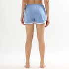 Ladies' Light Blue Elastic Waist Hot Shorts, Blue, small