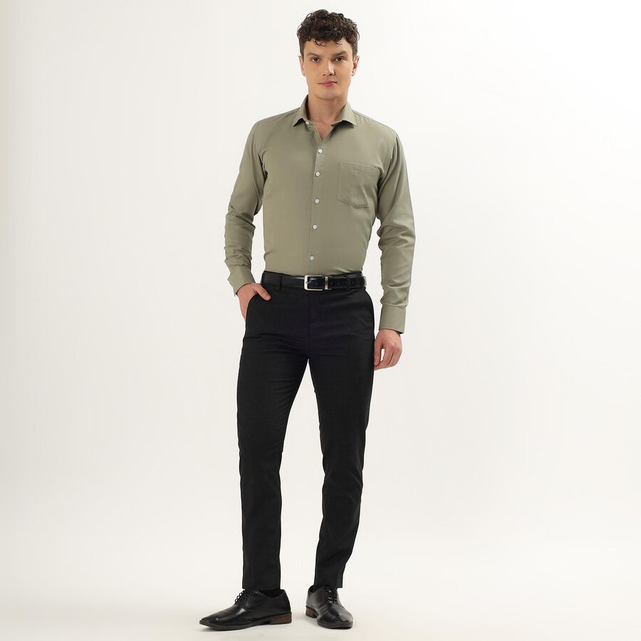Men's Olive Green Slim Fit Formal Shirt, Olive, large image number null