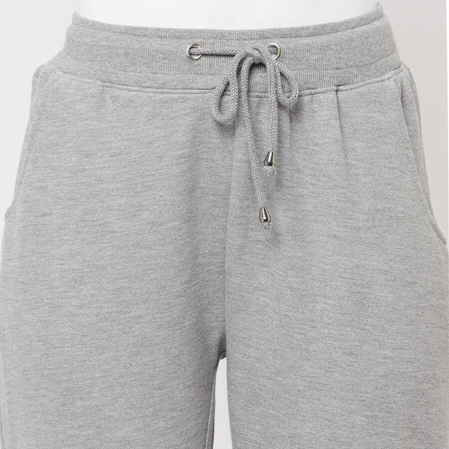 Solid Regular Joggers, Melange Light Grey, large image number null
