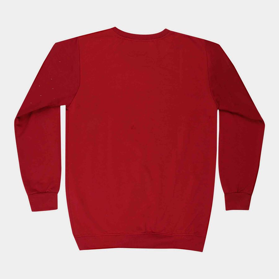 Boys Round Neck Sweatshirt, Maroon, large image number null