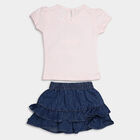 Infants Solid Skirt Top Set, Light Pink, small image number null