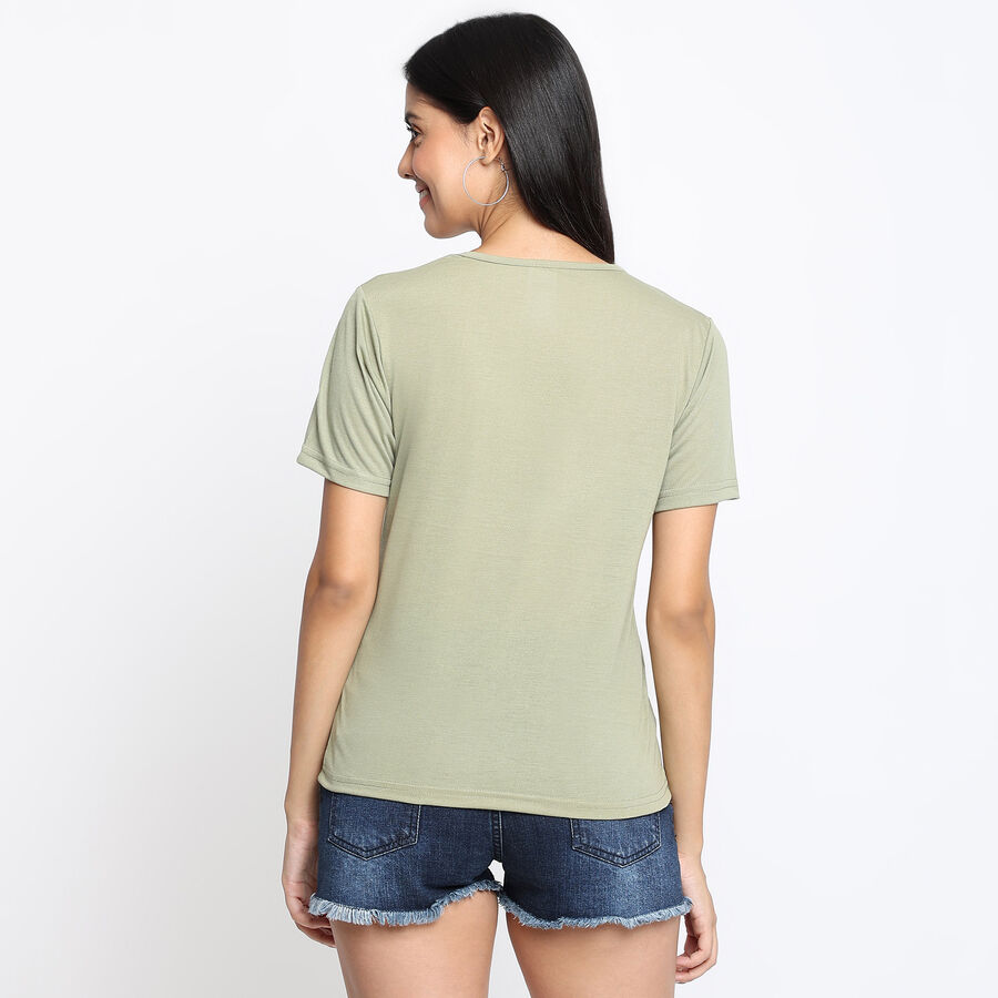 Soild Round Neck T-Shirt, Olive, large image number null