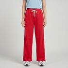 Women's Fuchsia Straight Fit Side-Striped Track Pants, रानी (फ्यूशिया), small