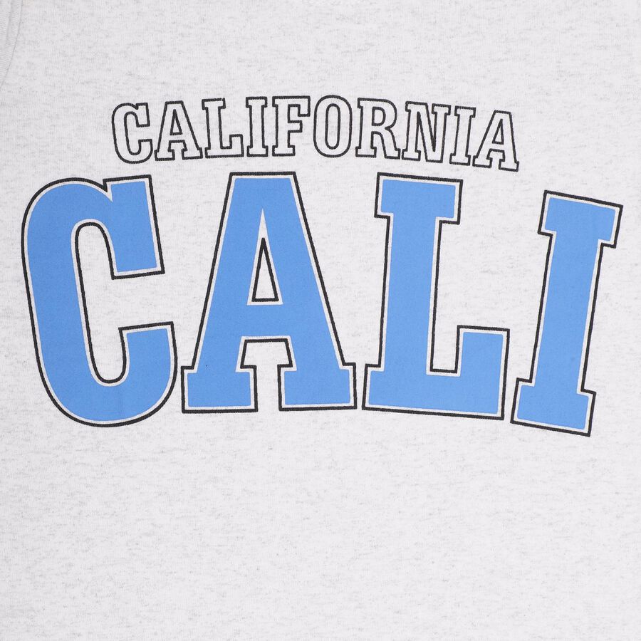 Boys' White Round Neck Printed T-Shirt, Ecru Melange, large