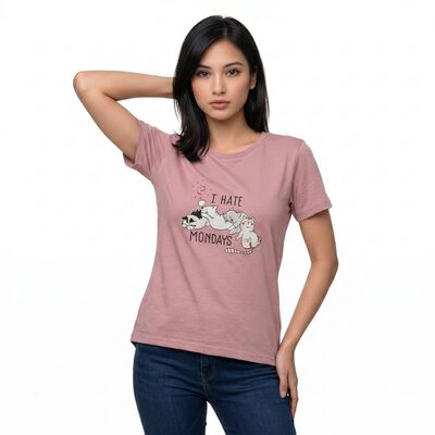 Women's Lilac Round Neck Regular T-Shirt