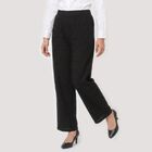 Women's Black Straight Fit Eyelet Trousers, Black, small