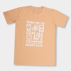 Boys' Peach Half Sleeves T-Shirt with Tropical Print, Peach, small image number null