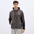 Men's Dark Grey Hooded Athleisure Jacket, Dark Grey, small
