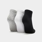 Men's Ankle Length Pack of 3 Socks ( Grey, White, Black ), काला, small
