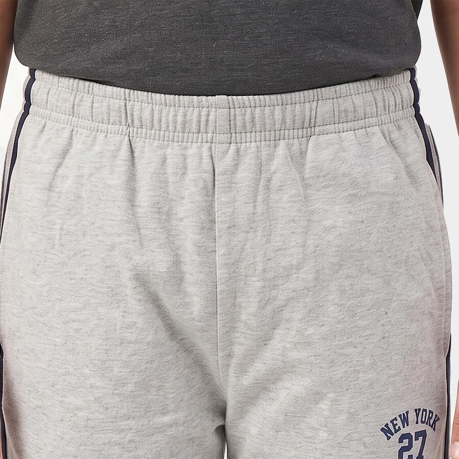 Boys Grey Straight Fit Side Stripe Pyjama, एक्रू मिश्रित, large