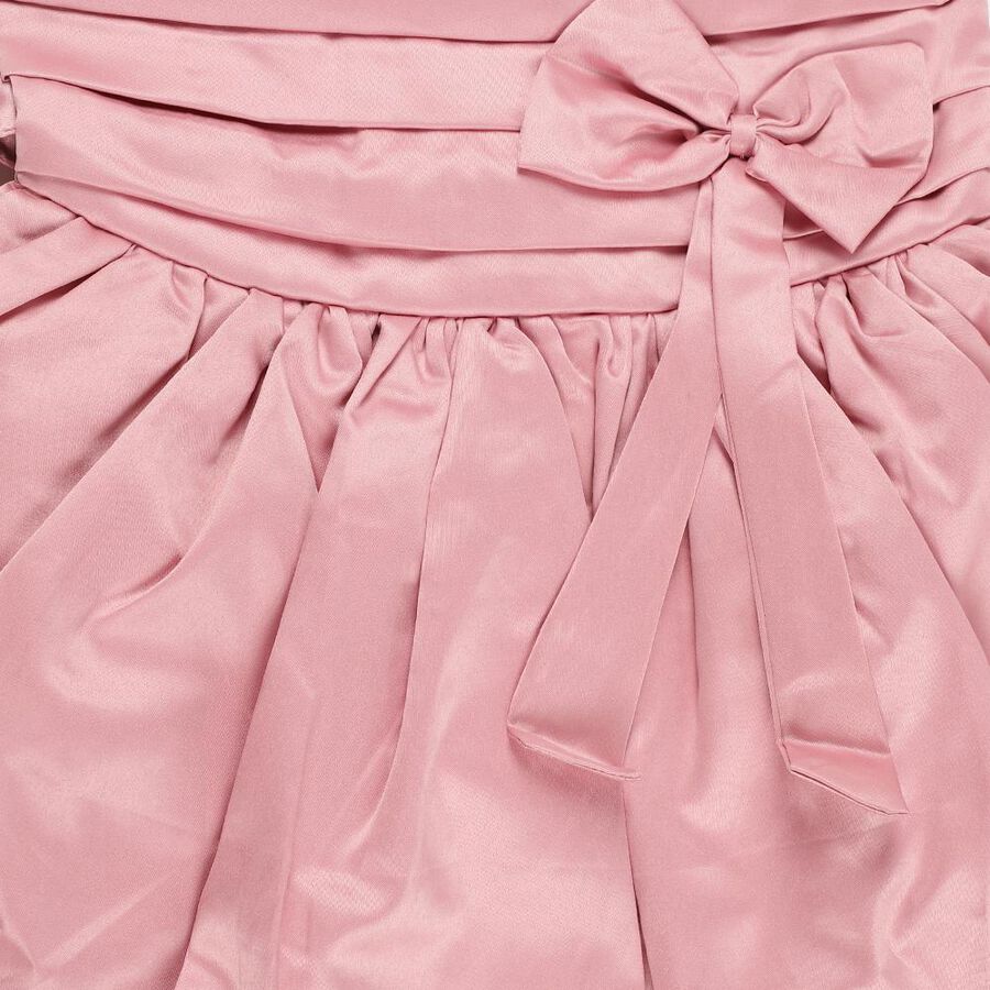 Girls' Soft Pink Floral Embellished Sleeveless Party Frock, Pink, large image number null