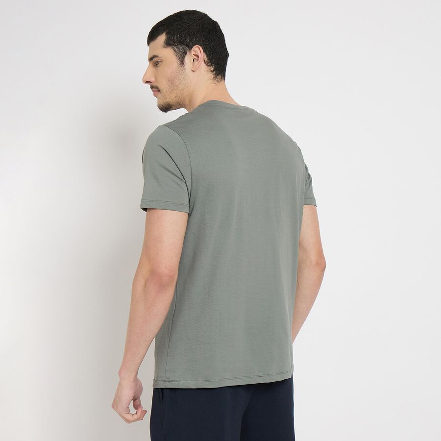 Men's 100% Cotton Round Neck Half Sleeves T-Shirt , Light Green, large image number null