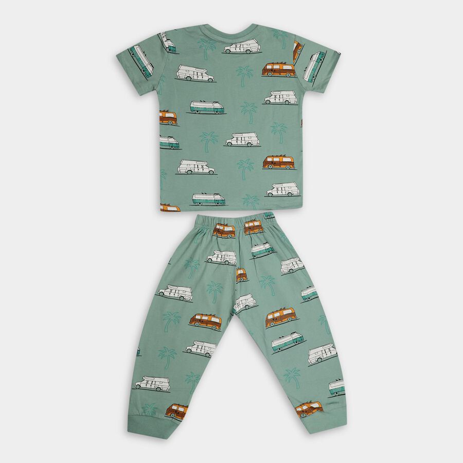 Boys' 100% Cotton Suit Night , हल्का हरा, large image number null