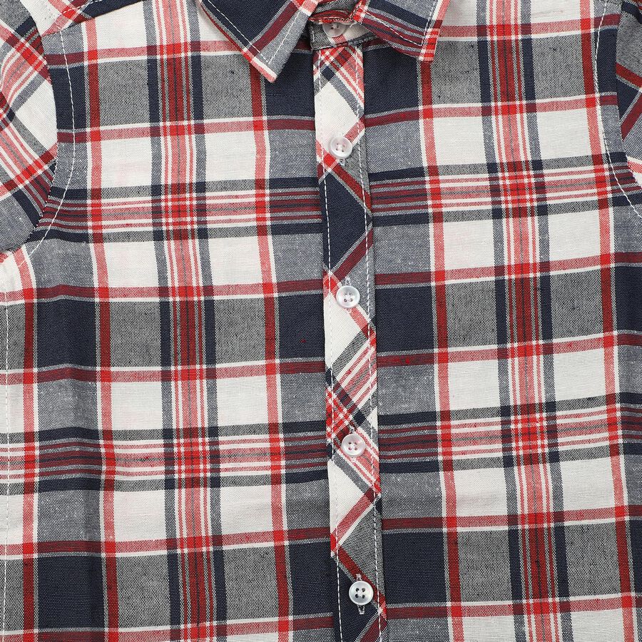 Boys Red Checked Casual Shirt, लाल, large