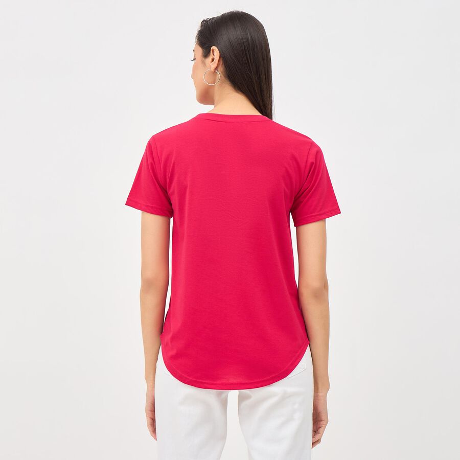 Ladies' Round Neck T-Shirt , Fuchsia, large image number null