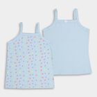 Girls' 100% Cotton Vest, हल्का नीला, small image number null