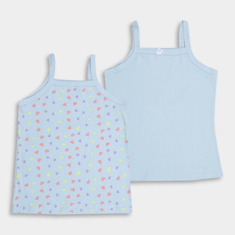 Girls' 100% Cotton Vest, हल्का नीला, large image number null