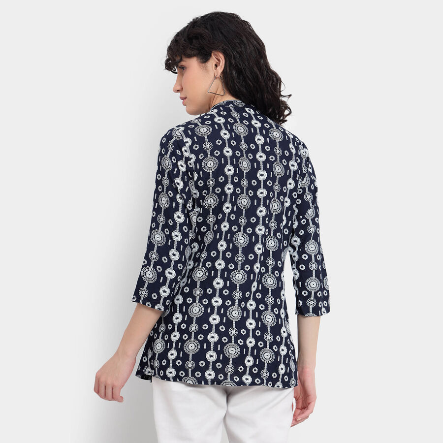 All Over Print Kurta, Navy Blue, large image number null