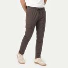 Men's Slim Fit Casual Trousers, Dark Grey, small