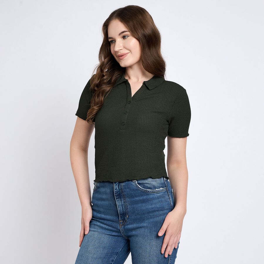 Ladies' Polo T-Shirt, Dark Green, large image number null