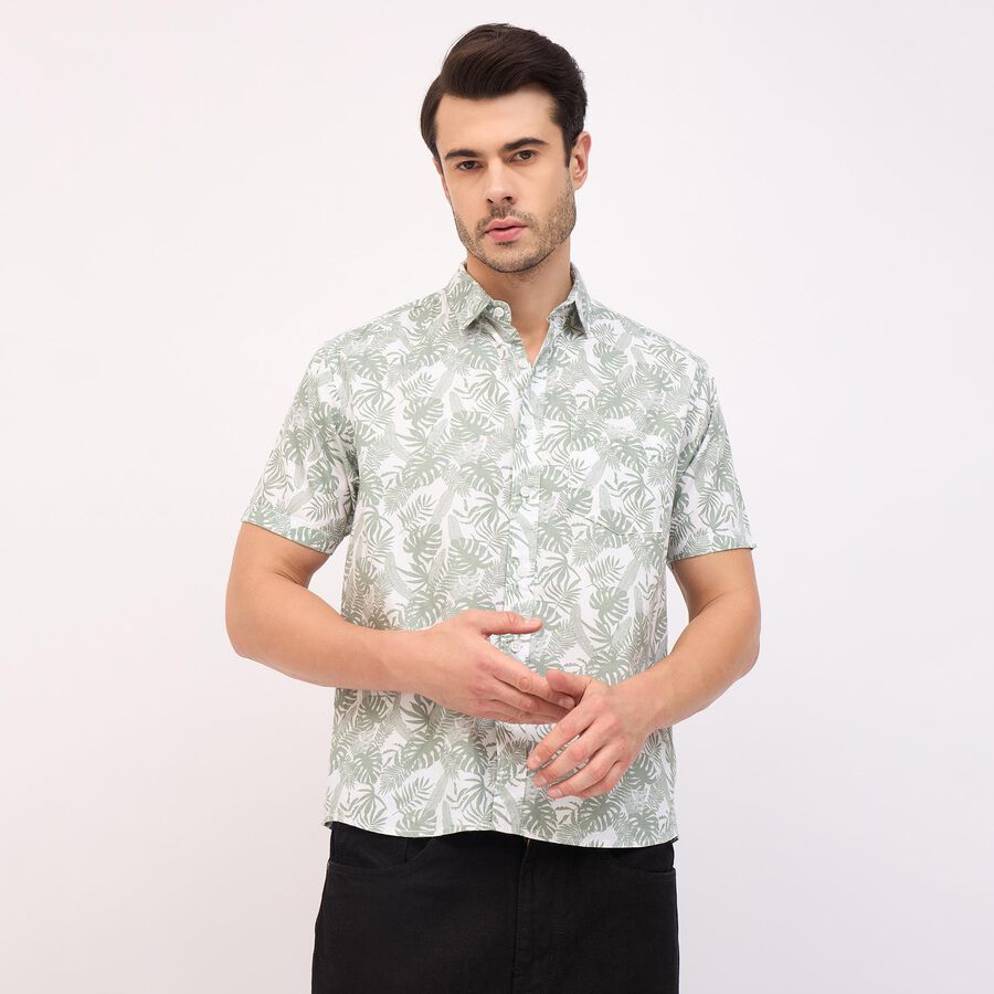 Men's 100% Cotton Casual Shirt, हल्का हरा, large image number null