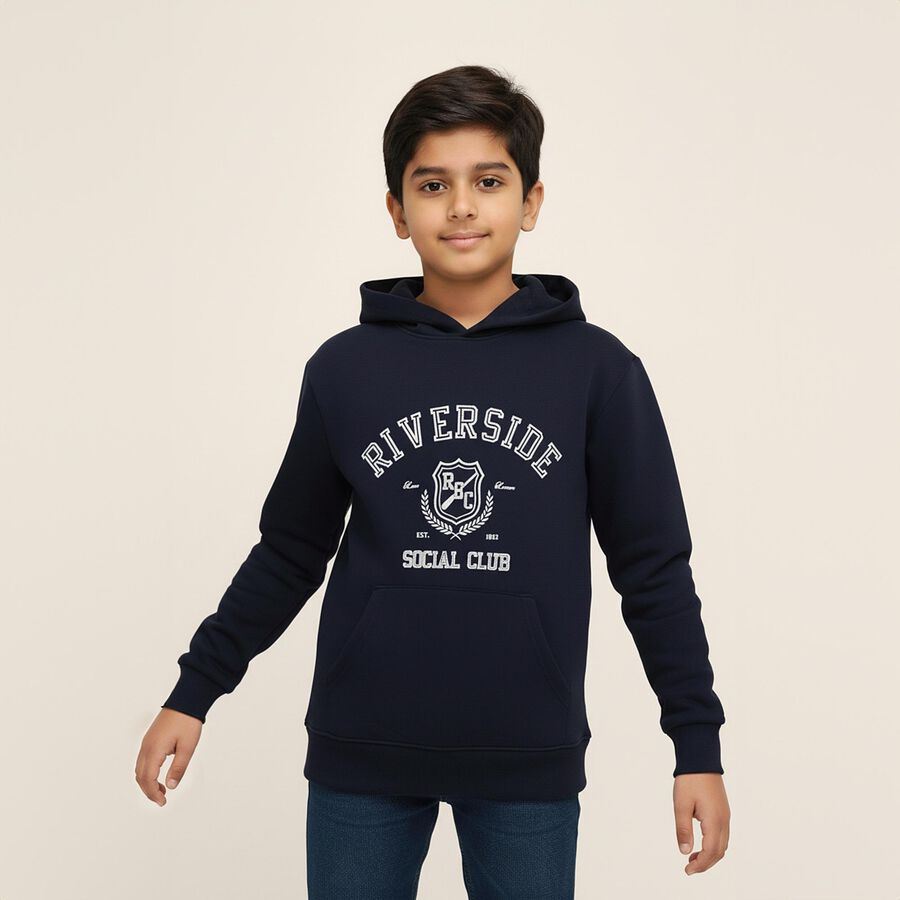 Boys' Sweatshirt, Navy Blue, large image number null