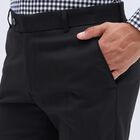 Men's Fixed Waist Slim Fit Formal Trousers , काला, small image number null