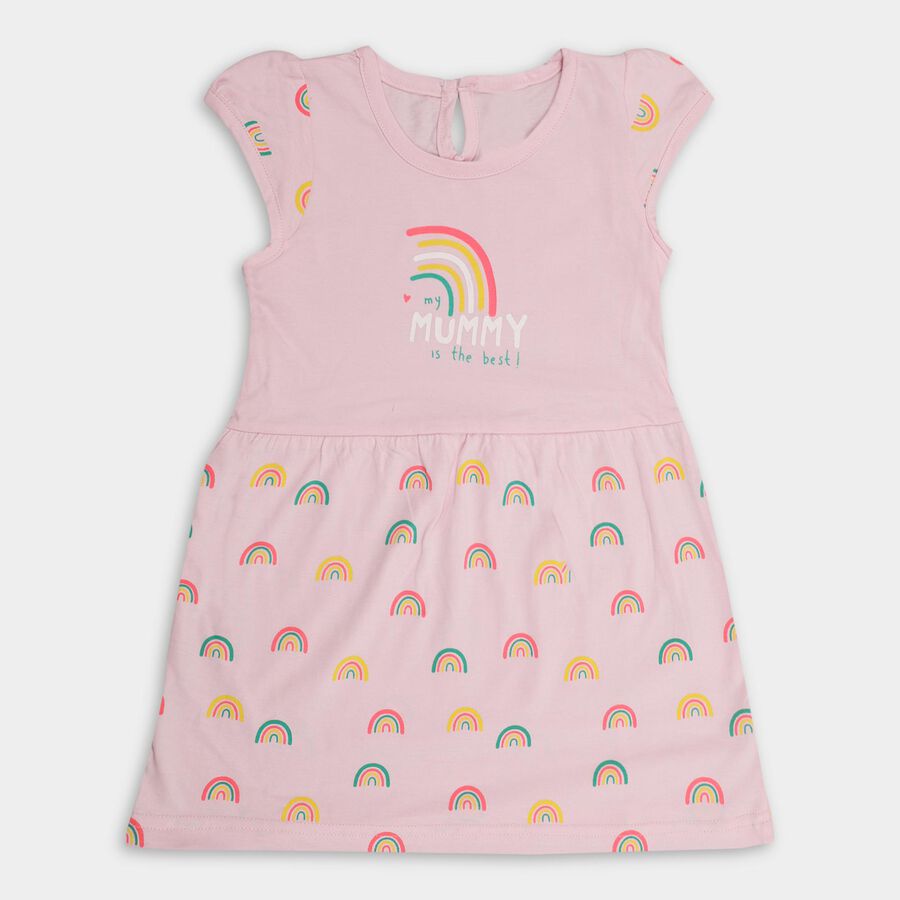 Infant Girls' 100% Cotton Frock , लाइलेक, large image number null