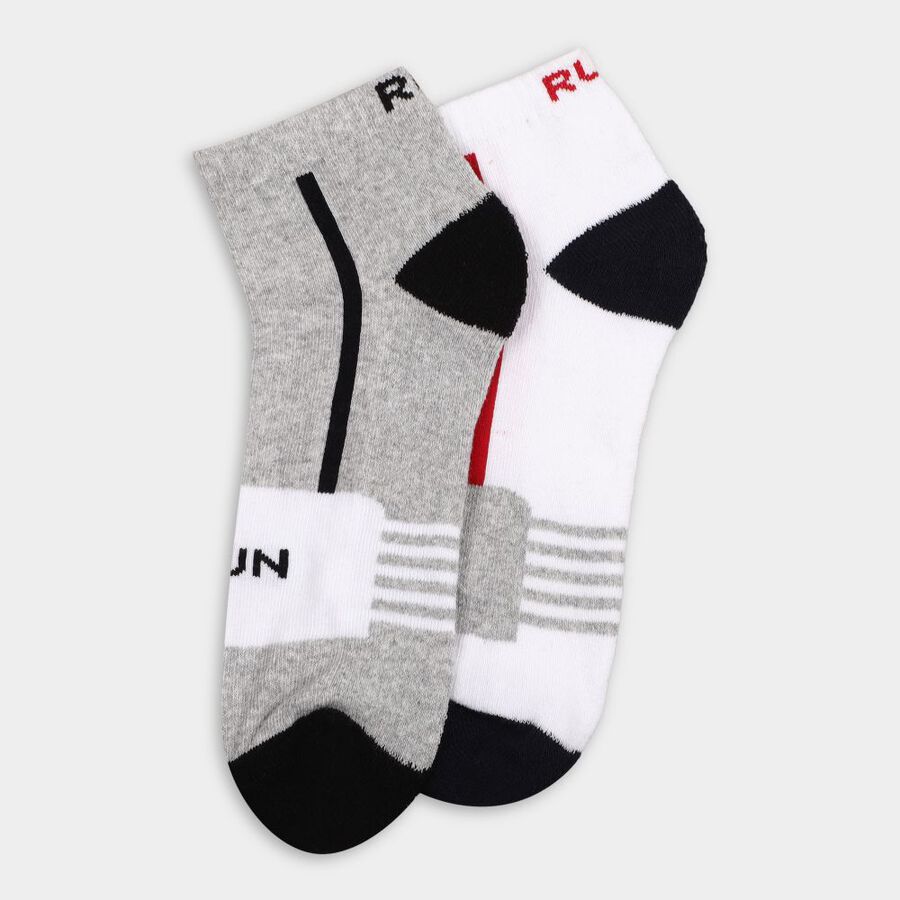 Men's Socks (Pack of 2), मिश्रित हल्का ग्रे, large
