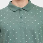 Men's 100% Cotton Collared Half Sleeves T-Shirt , गहरा हरा, small
