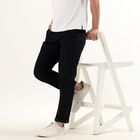 Men's Cross Pocket Slim Fit Casual Trousers, काला, small image number null
