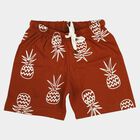 Boys Brown Regular Fit Printed Bermuda Shorts, Brown, small