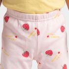 Infants Pink Jogger Fit Strawberry Printed Pyjama, हल्का गुलाबी, small