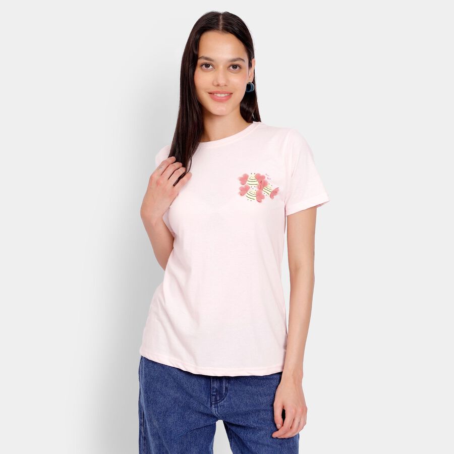 Ladies' Round Neck T-Shirt, Light Pink, large image number null