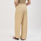 Women's Solid Regular Fit Minimalist Palazzos, गहरा पीला, small