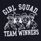 Girls' Navy Blue Round Neck Casual Top and Skirt Set, Navy Blue, small