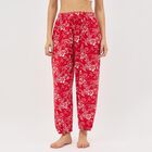 Women's Red Balloon Fit Printed Jogger Harem Pants, Red, small image number null