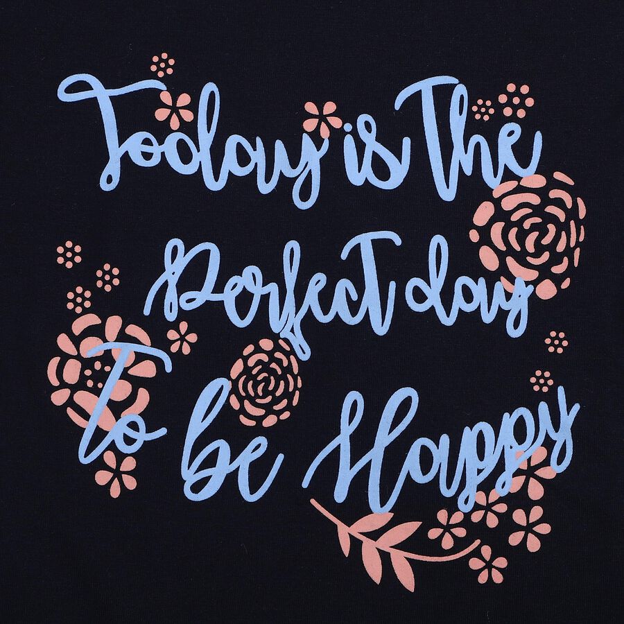 Girls Navy Blue Casual Upper And Bottom Set, नेवी ब्लू, large