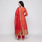 Women's Fuchsia Round Neck Embellished Ethnic Set, रानी (फ्यूशिया), small