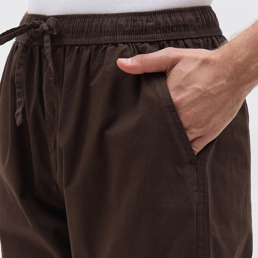 Men's Brown Regular Fit Cotton Track Pants, Brown, large image number null