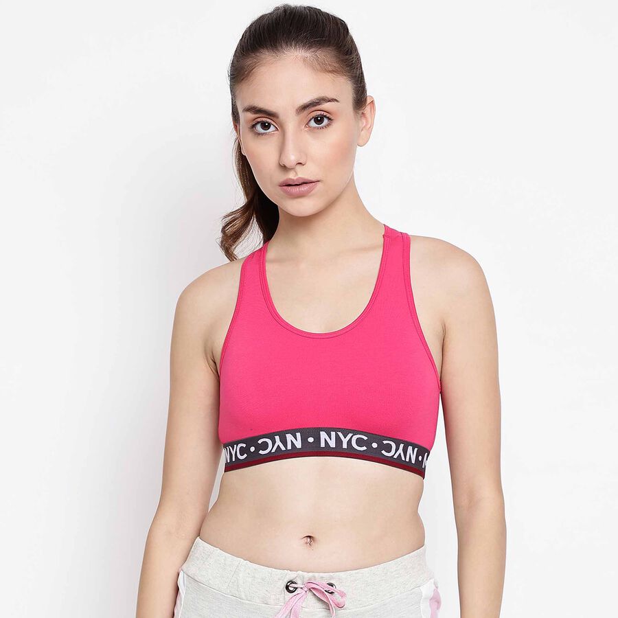 Solid Padded Bra, Fuchsia, large image number null