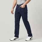 Men's Navy Blue Slim Fit Classic Jeans, Dark Blue, small