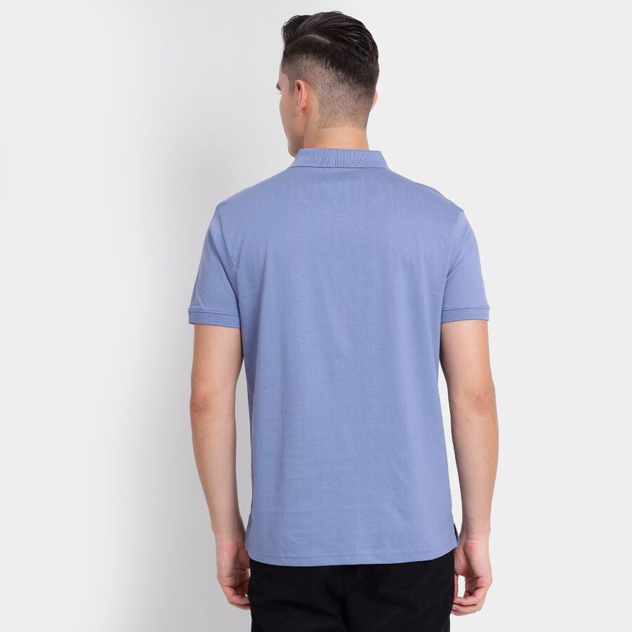 Men's 100% Cotton Collared Half Sleeves T-Shirt, बैंगनी, large image number null