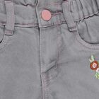 Girls' Light Grey Regular Fit Embroidered Jeans, Light Grey, small image number null