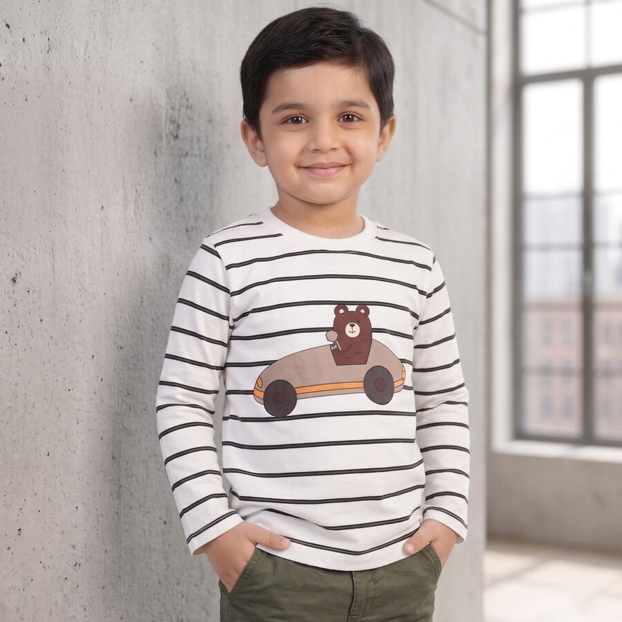 Boys Navy Blue Crew Neck Regular T-Shirt, नेवी ब्लू, large